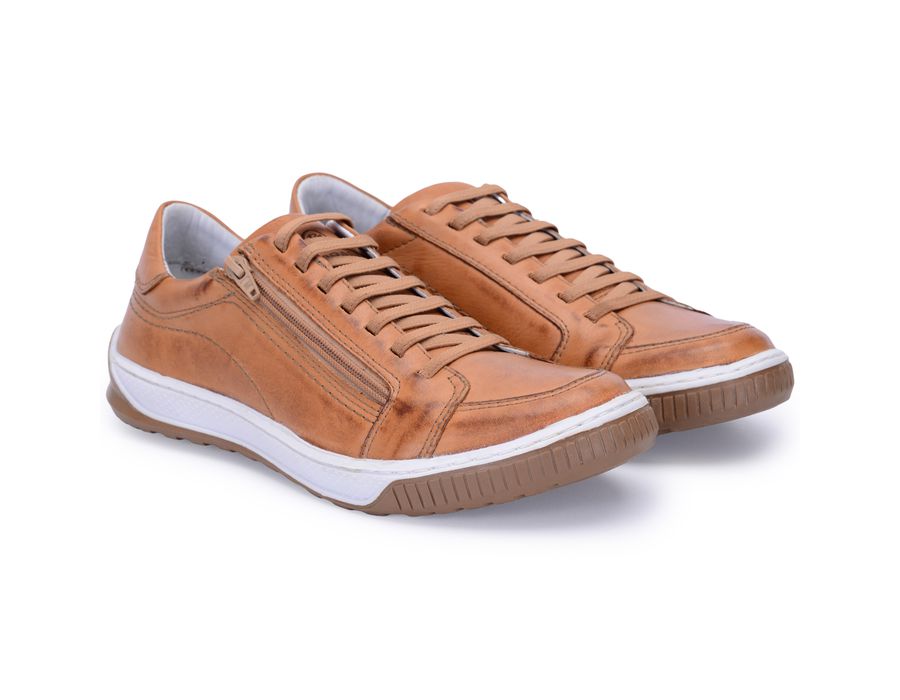 Sapatenis Masculino Casual Masculino De Couro Bmbrasil Sapatenis 608/14 Caramelo