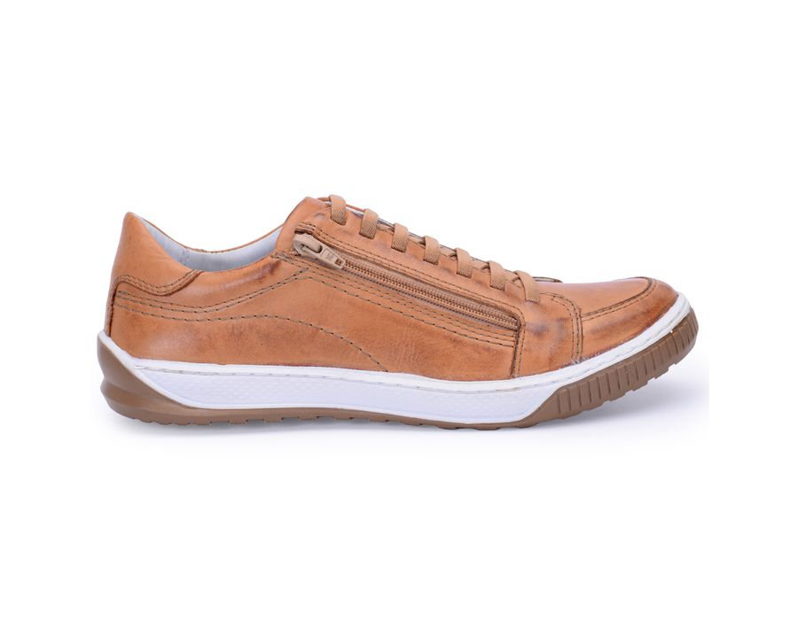 Sapatenis Masculino Casual Masculino De Couro Bmbrasil Sapatenis 608/14 Caramelo
