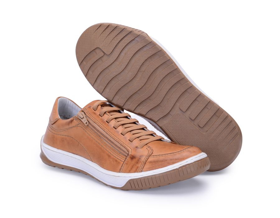 Sapatenis Masculino Casual Masculino De Couro Bmbrasil Sapatenis 608/14 Caramelo