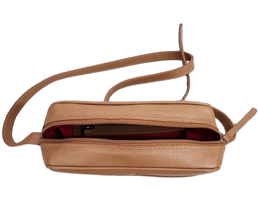Bolsa Feminina Lu - Camel - COURO LEGÍTIMO