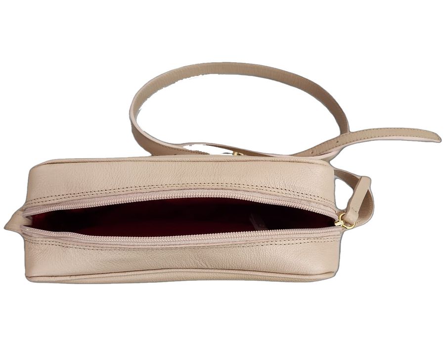 Bolsa Feminina Lu - Rosê - COURO LEGÍTIMO