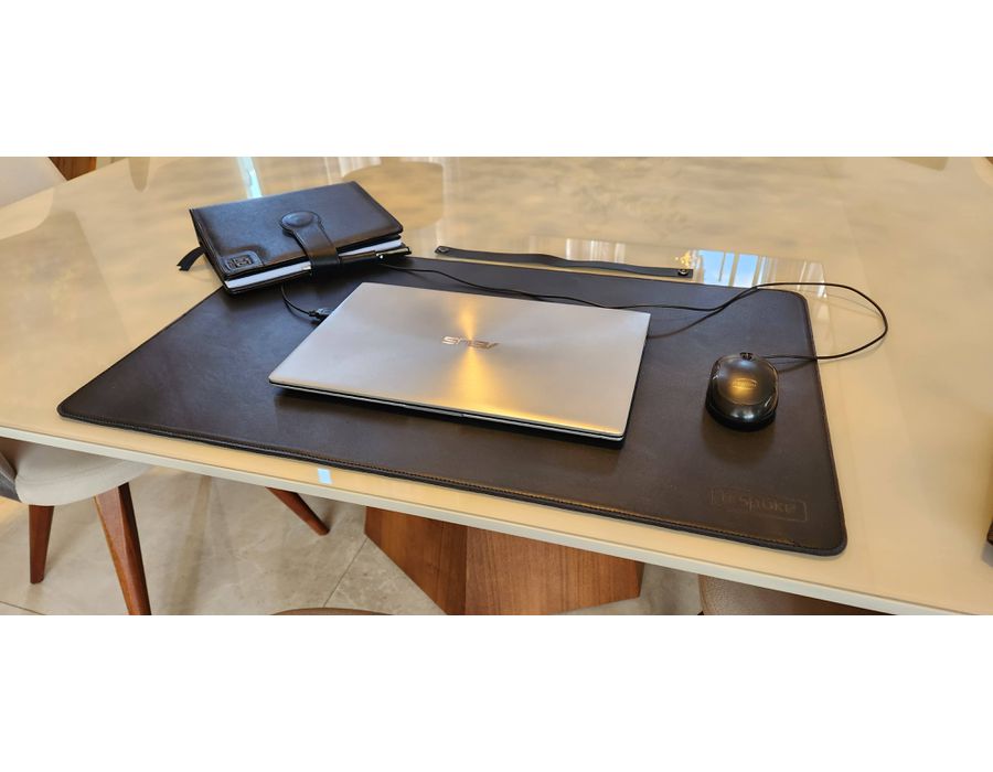 DeskPad FlexWork 40x90 - PRETO - Couro Legítimo