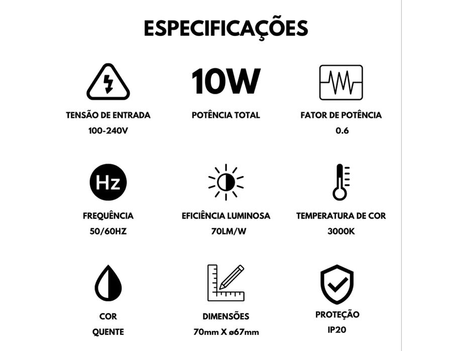 Lâmpada Led G9 10w Halopin 110v 220v Branco Frio 6500k