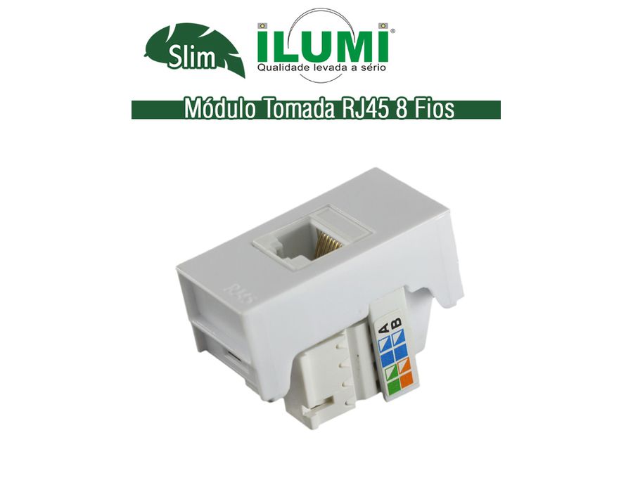 MÓDULO RJ45 8 FIOS SLIM | Comercial Leal