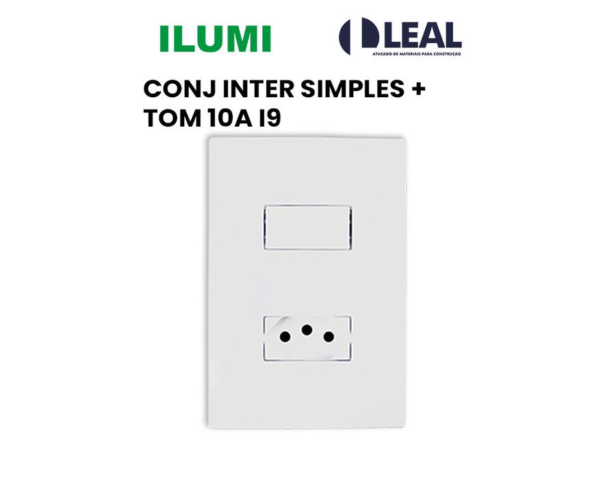 CONJUNTO INTER SIMPLES + TOMADA 10A I9 ILUMI Comercial Leal