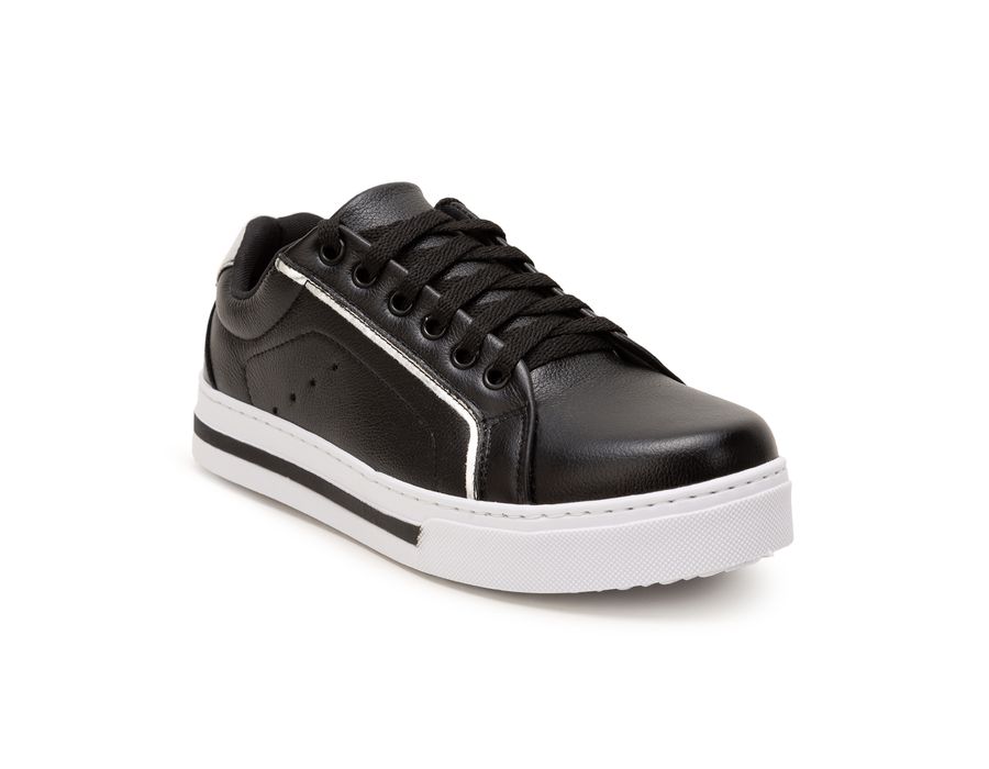 Tênis feminino Casual Preto Danny Couro