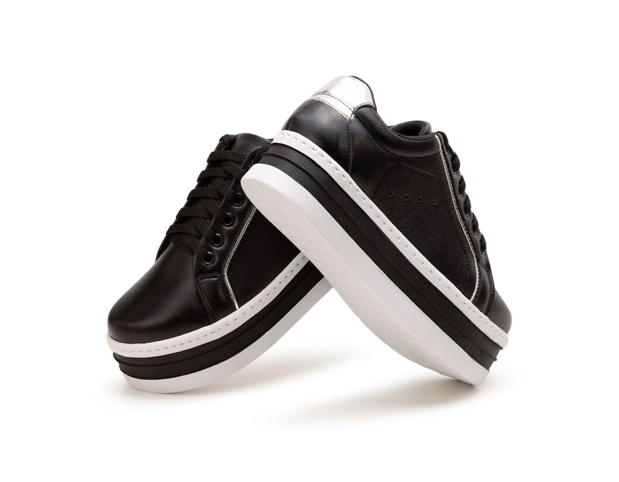 Tênis feminino Casual Preto Danny Flat 