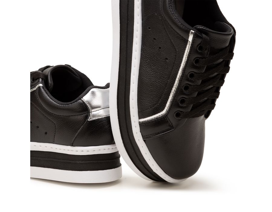 Tênis feminino Casual Preto Danny Flat 