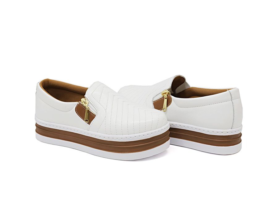 Slip On Feminino Couro legitimo Bovino 