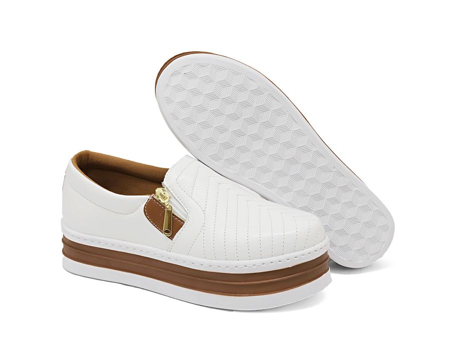 Slip On Feminino Couro legitimo Bovino 