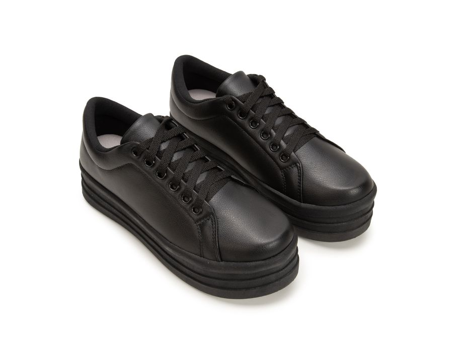 Casual Siena Dk Todo Preto Platforma