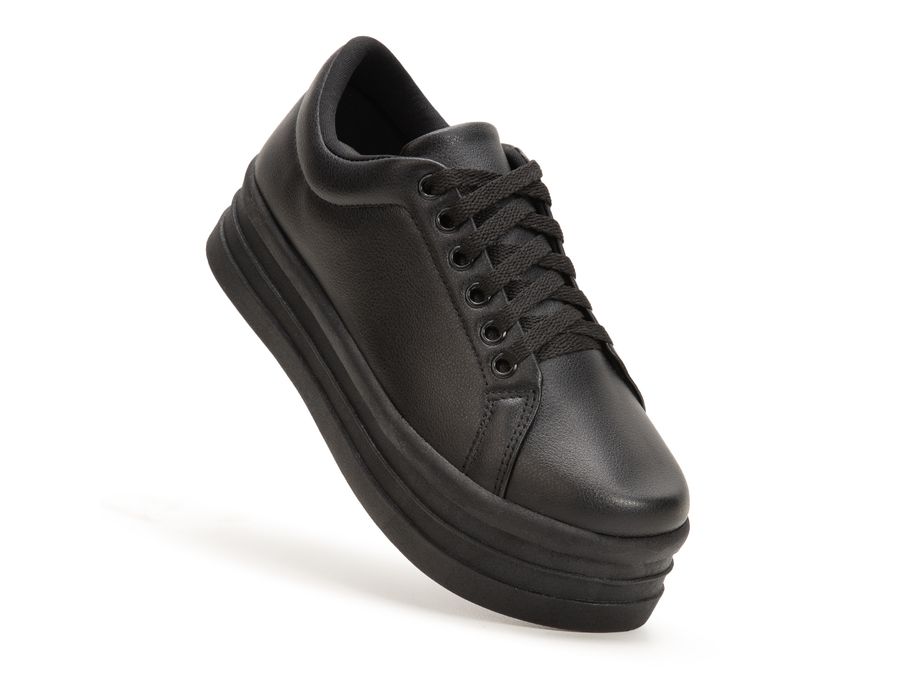 Casual Siena Dk Todo Preto Platforma