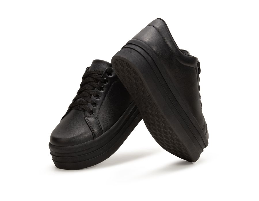 Casual Siena Dk Todo Preto Platforma