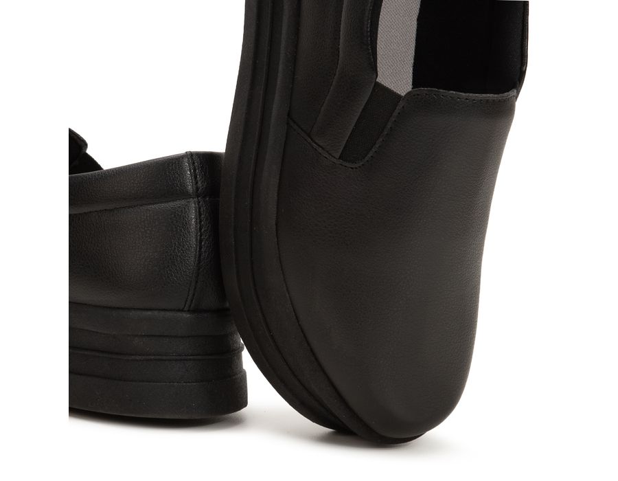 Slip On Todo Preto Vanessa Plataforma