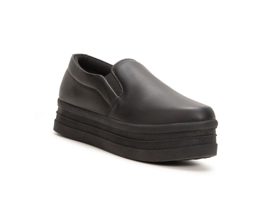 Slip On Todo Preto Vanessa Plataforma