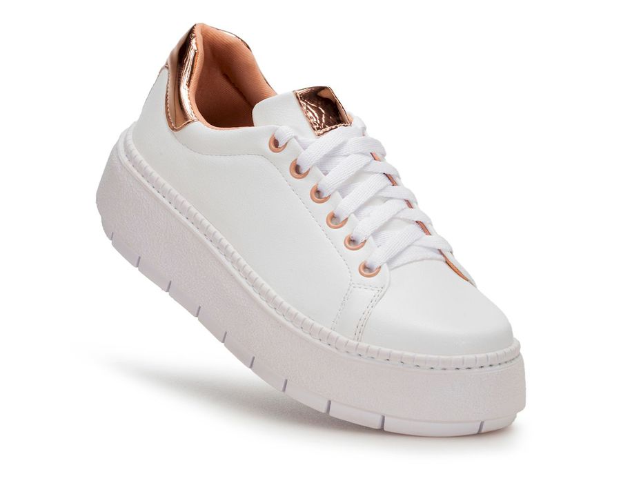Tênis Feminino Puma Solado Plataforma Lançamento Branco Gold