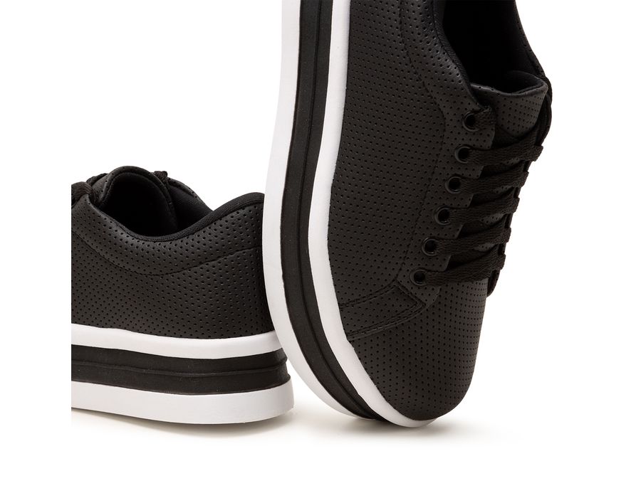 Tênis Casual Helena Preto Com Branco
