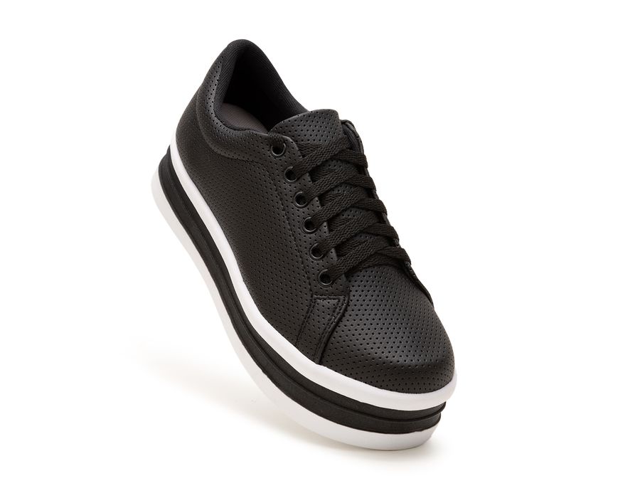 Tênis Casual Helena Preto Com Branco