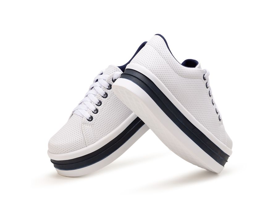 Tênis Casual Helena Branco Azul
