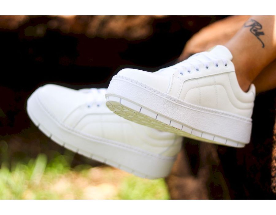 Tênis Casual Flat Amarrar Glitter DK Shoes Off White Couro Legítimo