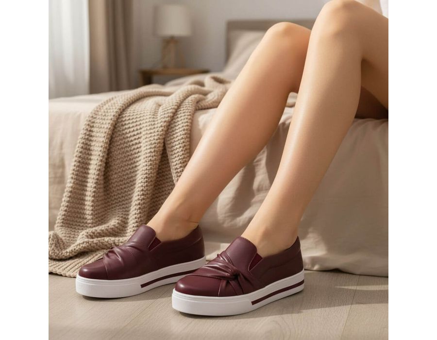 Tênis Slip On Nó Lateral Dk Shoes Bordo