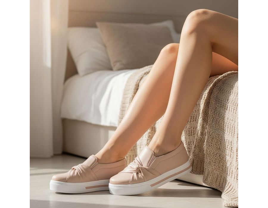 Tênis Slip On Calce Facil Nó Lateral Dk Shoes Rose