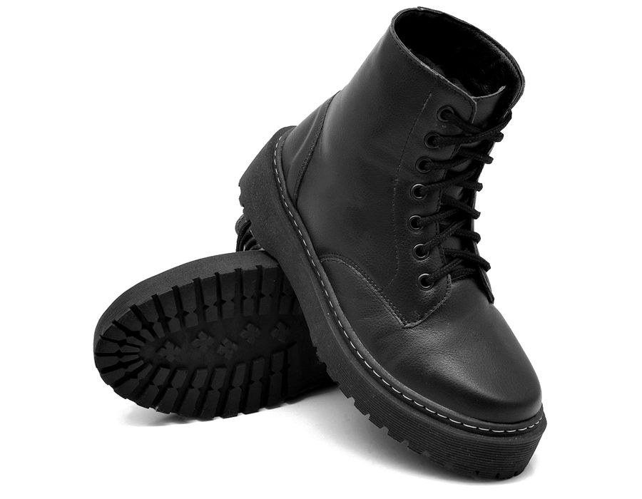 Coturno Botinha Tratorado Dk Shoes Cano Baixo Preto