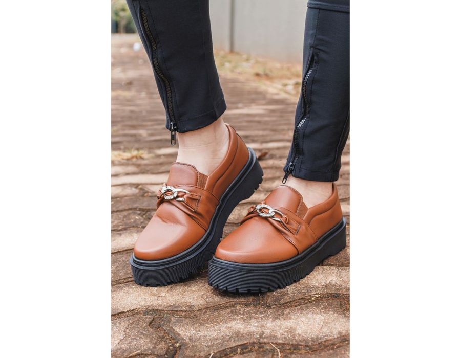 Slip On Feminino Oxford Detalhe Fivela DK Shoes