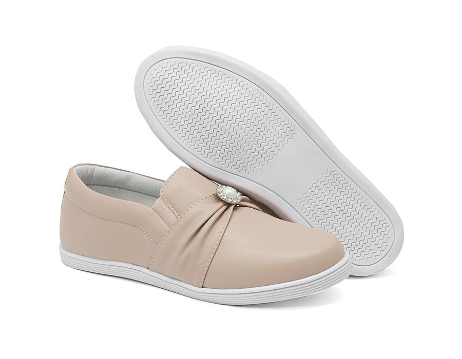 Tênis Slip On Dk Shoes Pérola Solado Baixo