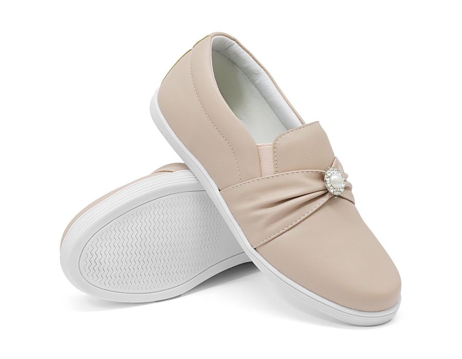 Tênis Slip On Dk Shoes Pérola Solado Baixo