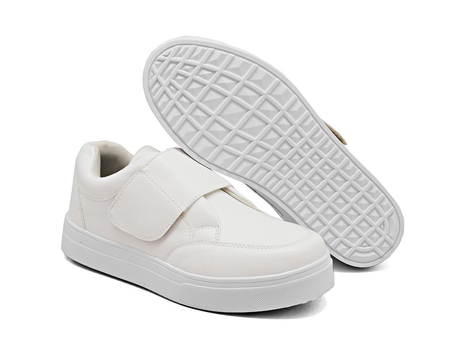 Tênis Slip On Casual Dk Shoes Tira Auto Colante Branco