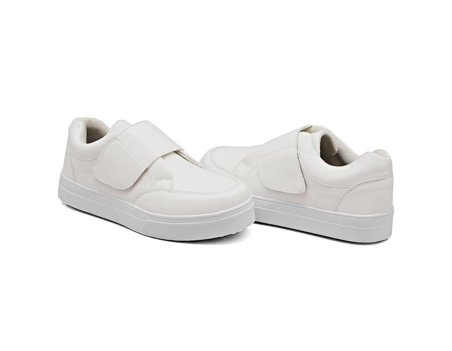 Tênis Slip On Casual Dk Shoes Tira Auto Colante Branco