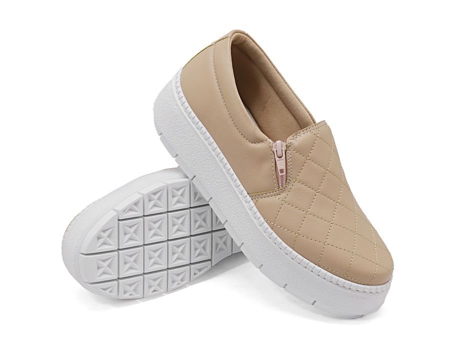 SlipOn Feminino Matelasse Ziper Lateral DK Shoes Rose