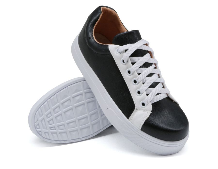 Tênis Casual Pietra Branco Preto Dk Shoes 