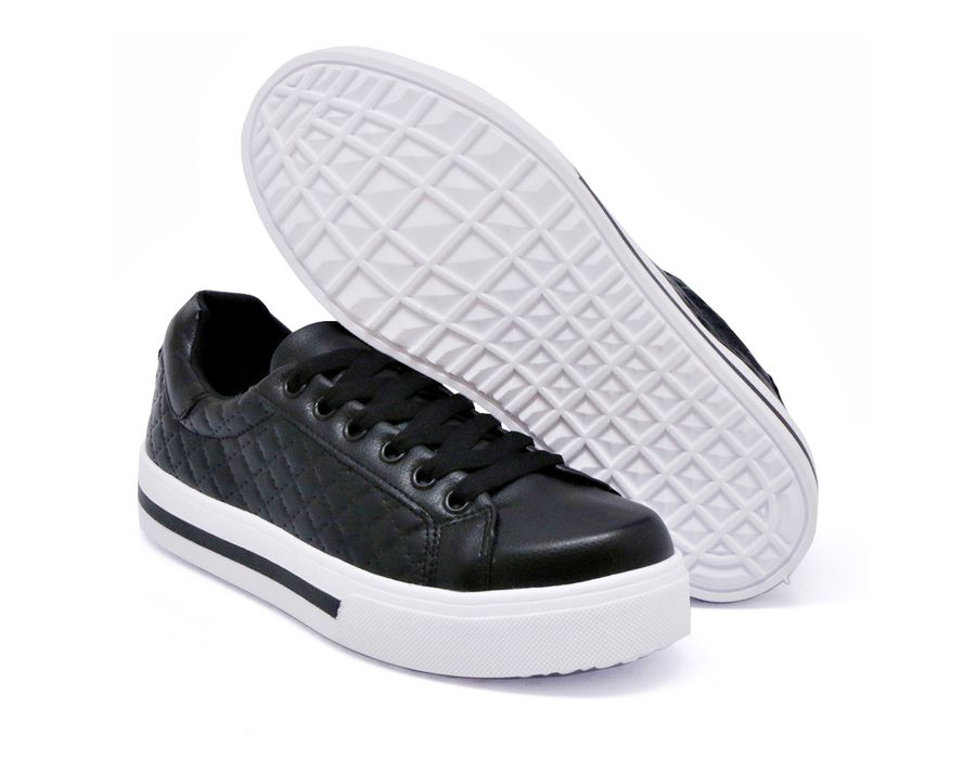 Tênis Casual Costura Matelassê Dk Shoes Preto