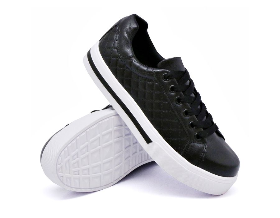 Tênis Casual Costura Matelassê Dk Shoes Preto