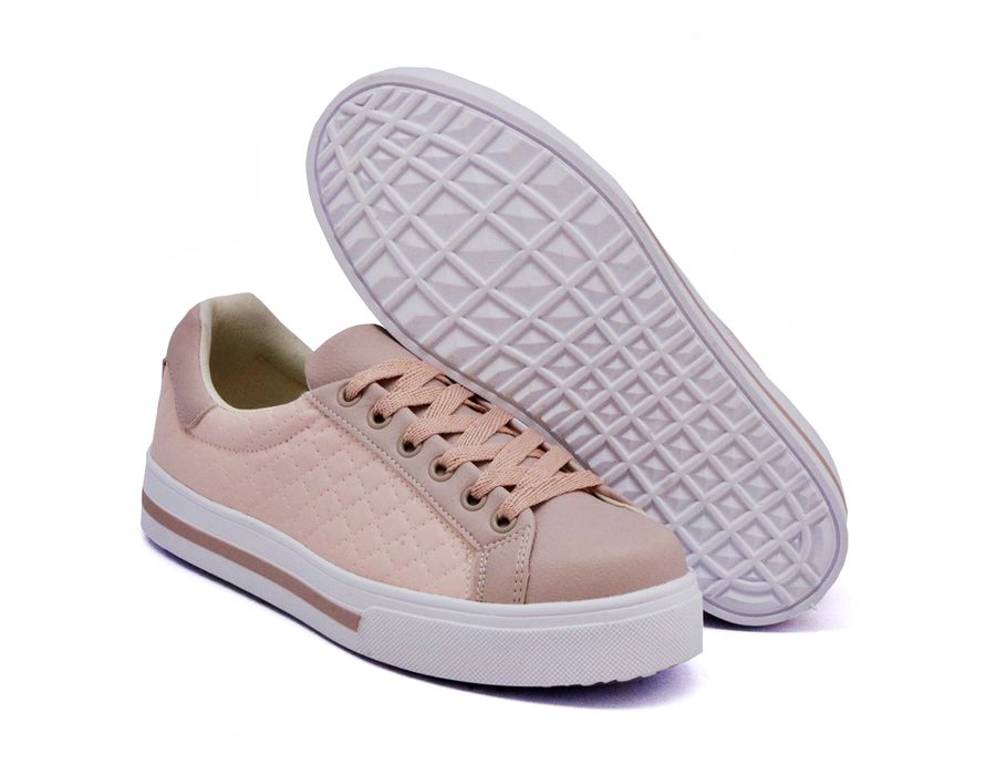 Tênis Casual Costura Matelassê Dk Shoes Rosê