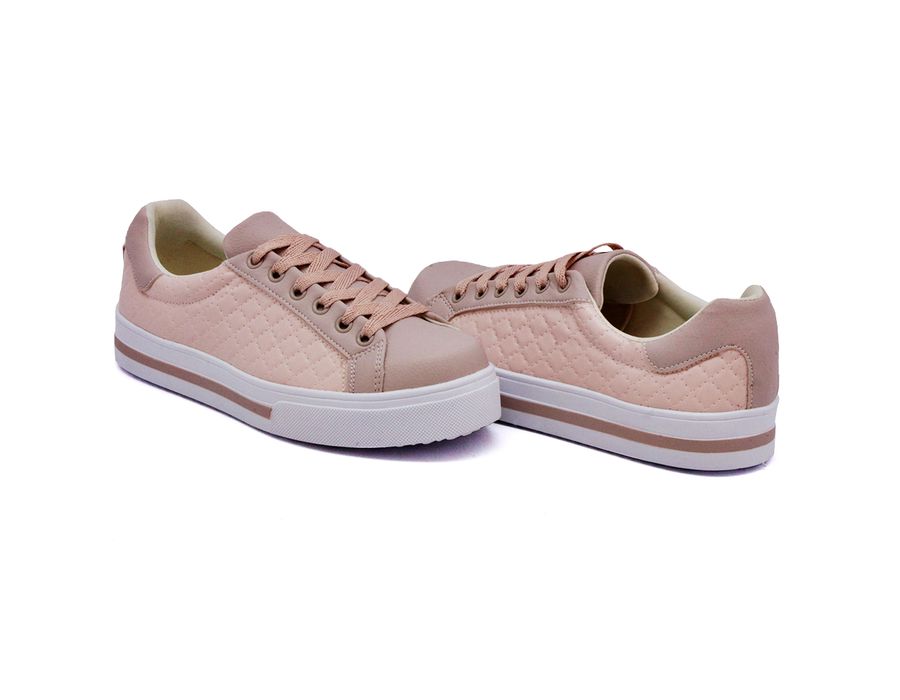 Tênis Casual Costura Matelassê Dk Shoes Rosê