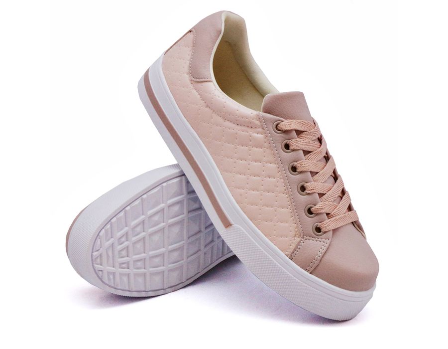 Tênis Casual Costura Matelassê Dk Shoes Rosê