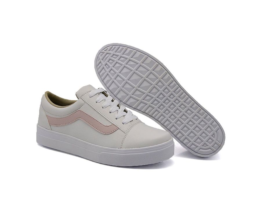 Tênis Casual Cadarço Detalhe Lateral DK Shoes Branco Rose
