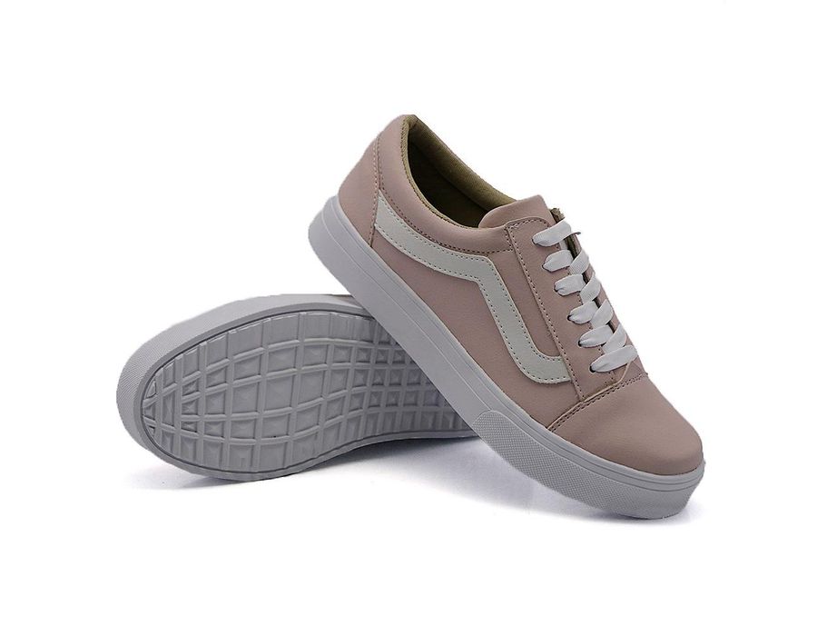 Tênis Casual Cadarço Detalhe Lateral DK Shoes Rose