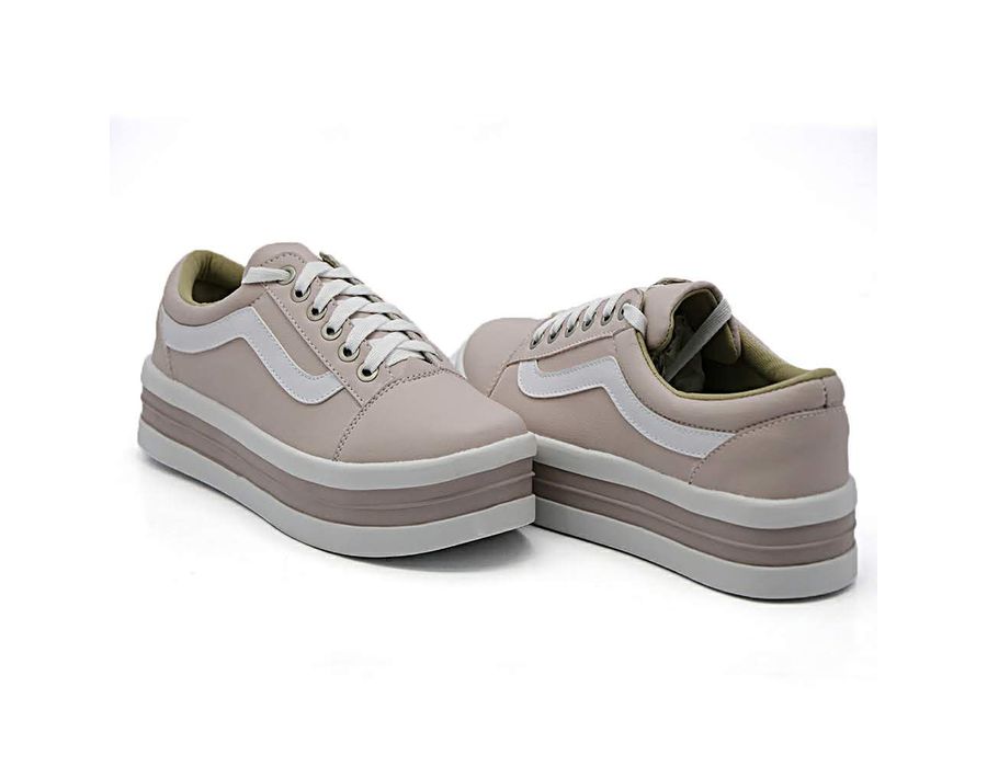 Tênis Casual Flat Form Amarrar detalhe Lateral DK Shoes Rose