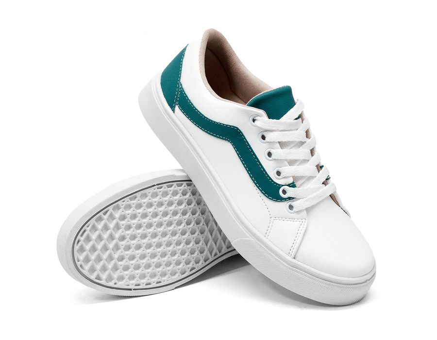 Tênis Casual Siena Dk Shoes Com Cadarço Branco Verde
