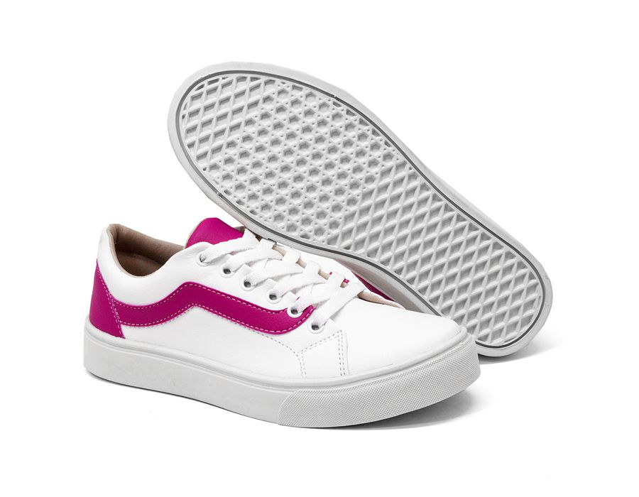 Tênis Casual Siena Dk Shoes Com Cadarço Branco Pink