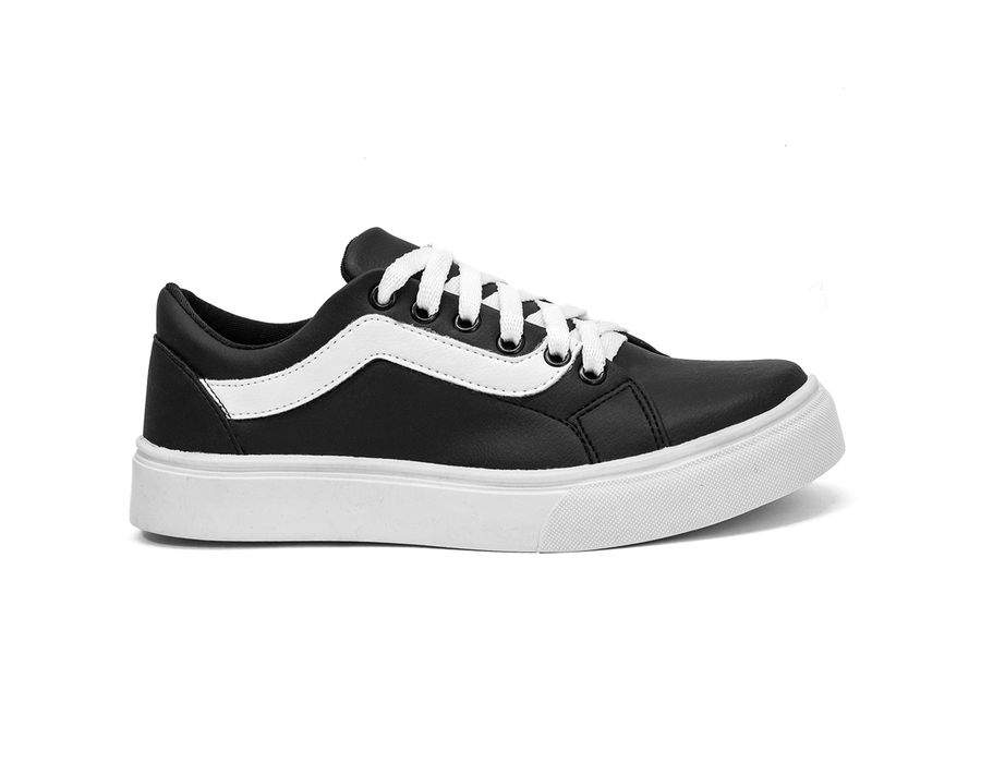 Tênis Casual Siena Dk Shoes Com Cadarço Preto Branco