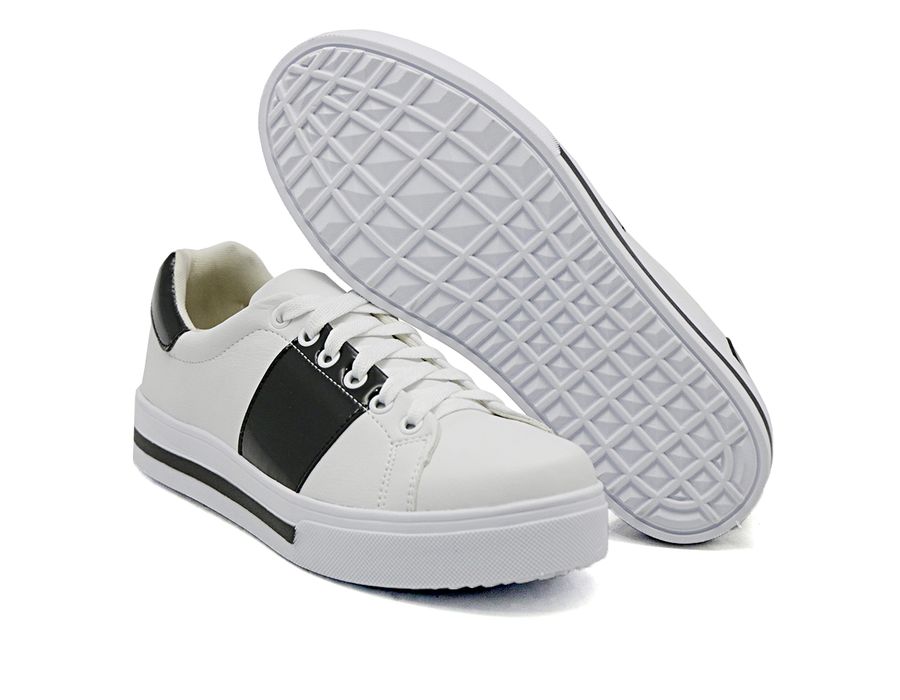Tenis Casual Pietra DK Shoes Branco Preto