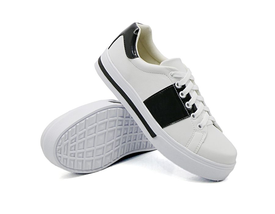 Tenis Casual Pietra DK Shoes Branco Preto