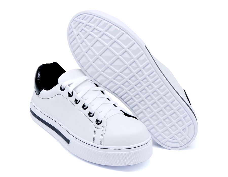 Tênis Casual Pietra Sola Baixa DK Shoes Branco Preto