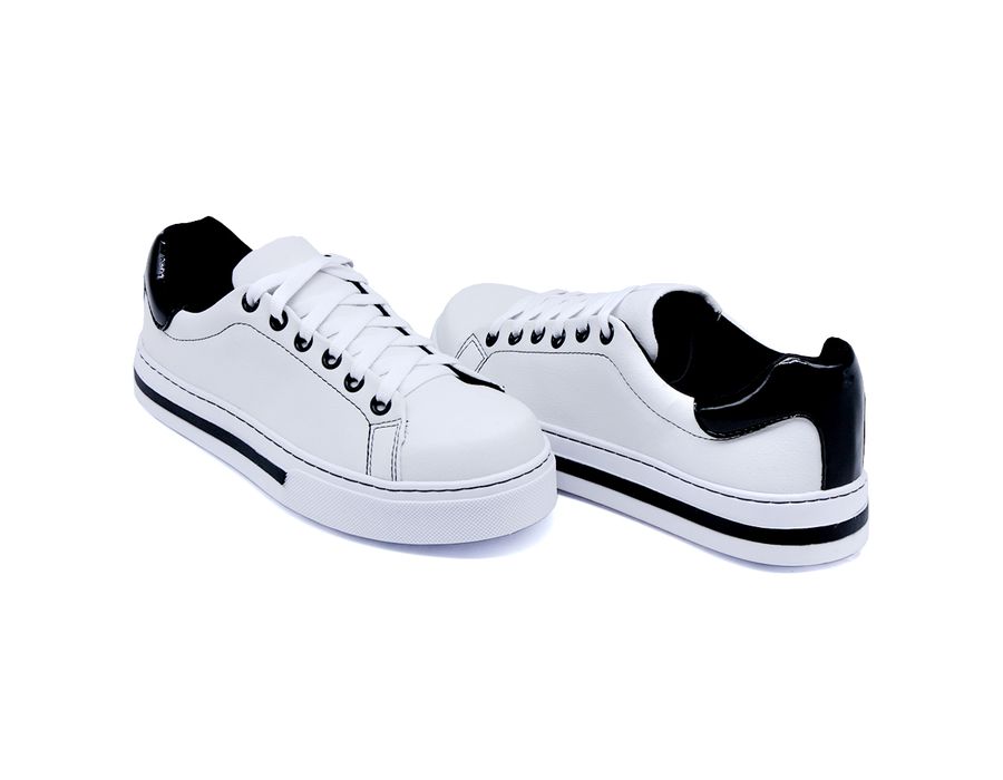 Tênis Casual Pietra Sola Baixa DK Shoes Branco Preto