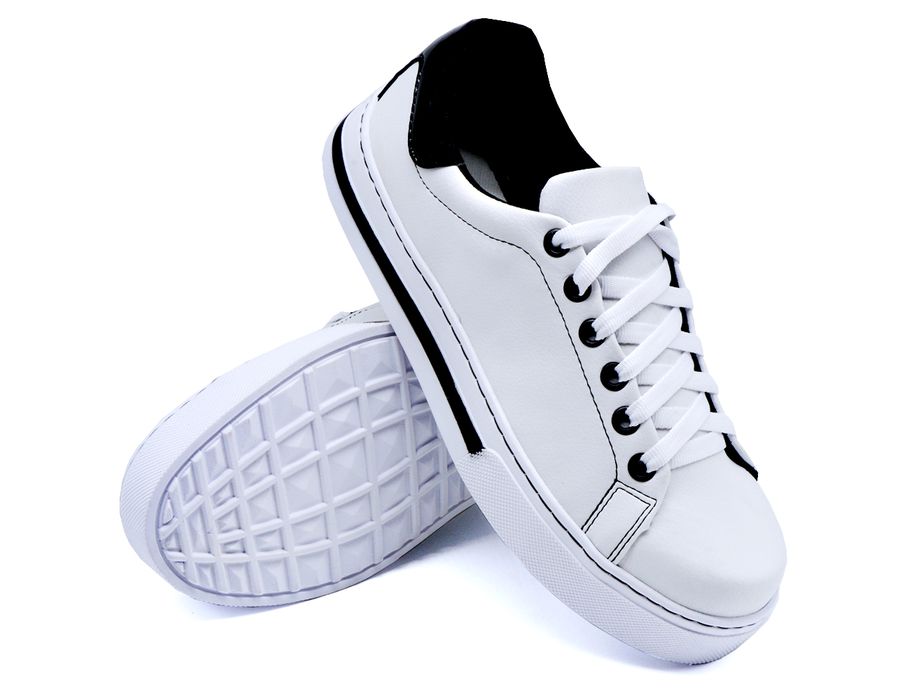 Tênis Casual Pietra Sola Baixa DK Shoes Branco Preto